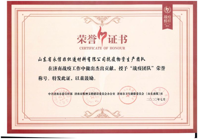 “戰(zhàn)疫團(tuán)隊“榮譽稱號